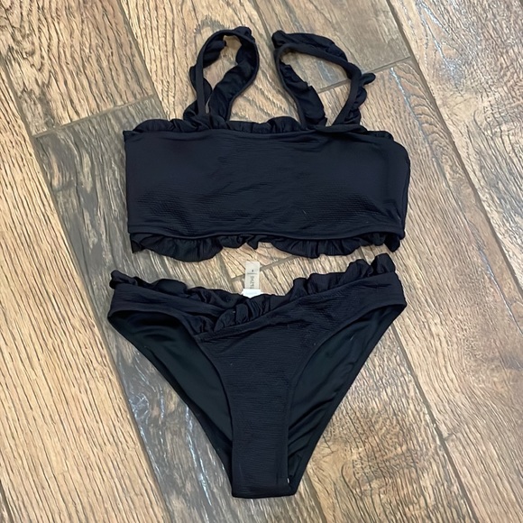 Cupshe Other - NWT Small Black Bikini Top & Bottom